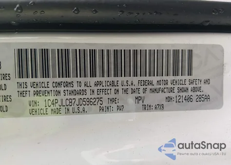 2018 Jeep Cherokee Latitude Fwd z USA, uszkodzony, nr VIN 1C4PJLCB7JD596275